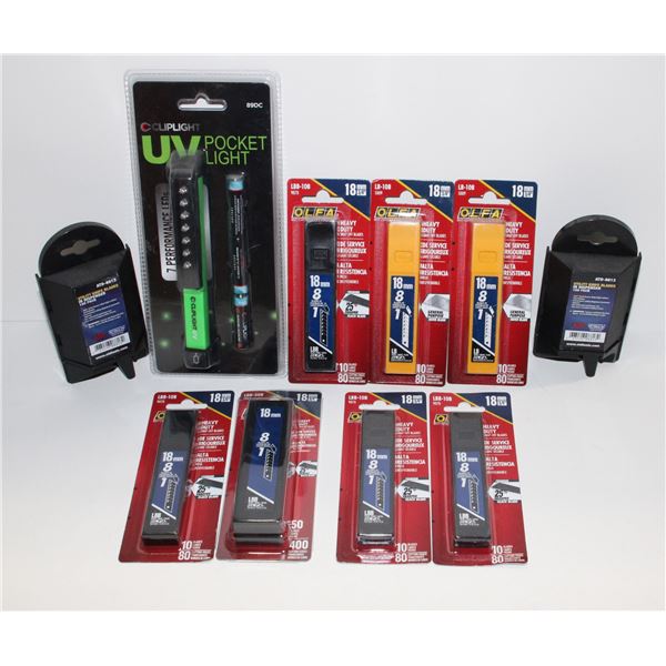 LARGE LOT OF OLFA UTILITY BLADE PACKS, AND MORE
