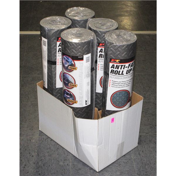 FIVE ANTI-FATIGUE ROLL UP GRIP MATS