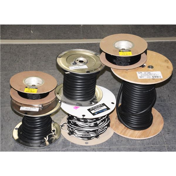6 ROLLS OF ASSORTED CABLES INCLUDING