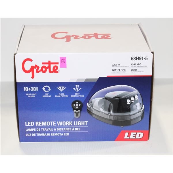 GROTE LED REMOTE WORK LIGHT MODEL 63H91-5