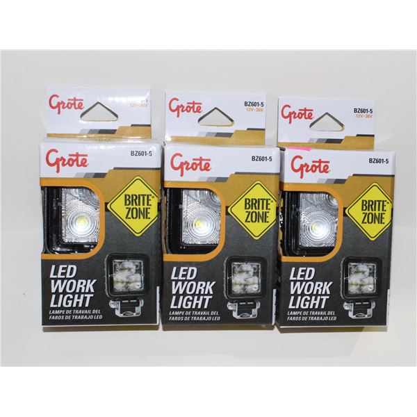 3 GROTE LED WORK LIGHTS