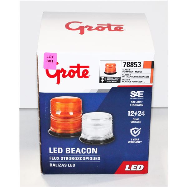 GROTE AMBER PERMANENT MOUNT LED BEACON