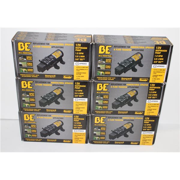 6 12V DIAPHRAGM PUMPS, 1.0GPM