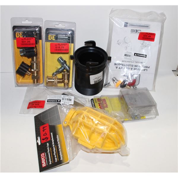 LOT OF PRESSURE WASHER ACCESSORIES, BACK UP