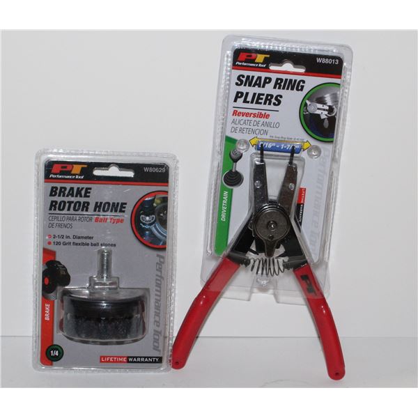BRAKE ROTOR HONE, AND SNAP RING PLIERS