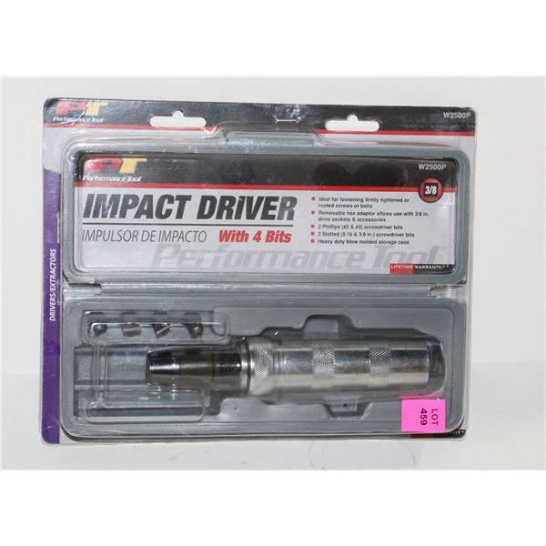 PT IMPACT DRIVER WITH 4 BITS (3/8" DRIVE)