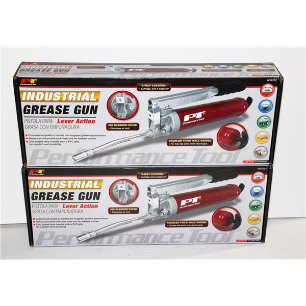 TWO INDUSTRIAL GREASE GUNS