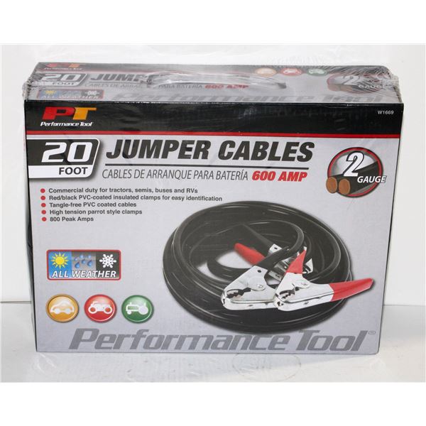 20' JUMPER CABLES 2 GAUGE
