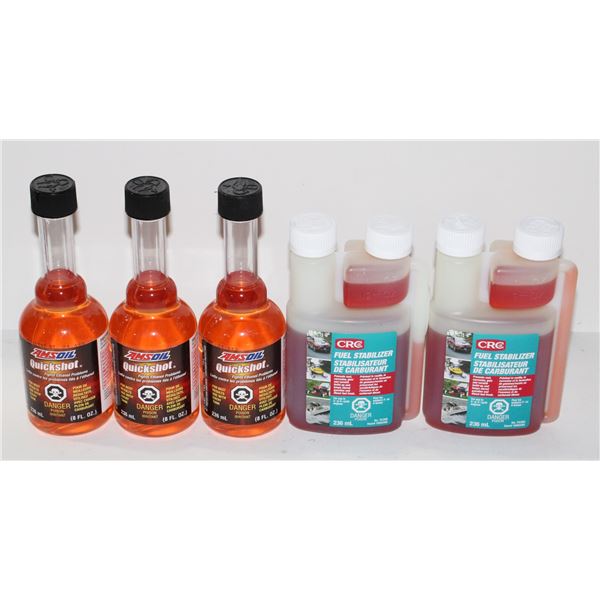 LOT OF AUTOMOTIVE FLUIDS, AMSOIL QUICKSHOT,