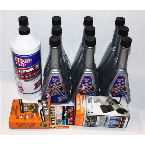 LOT OF HYDRAULIC JACK FLUID, POWER STEERING FLUID