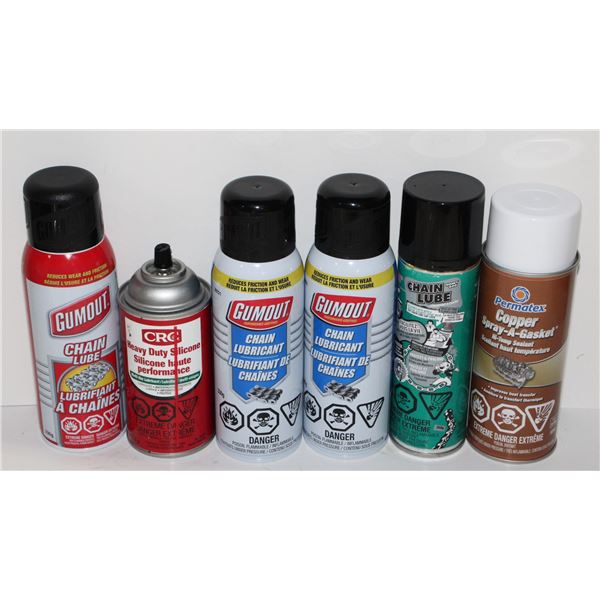 LOT OF GUMOUT CHAIN LUBRICANT, AND MORE