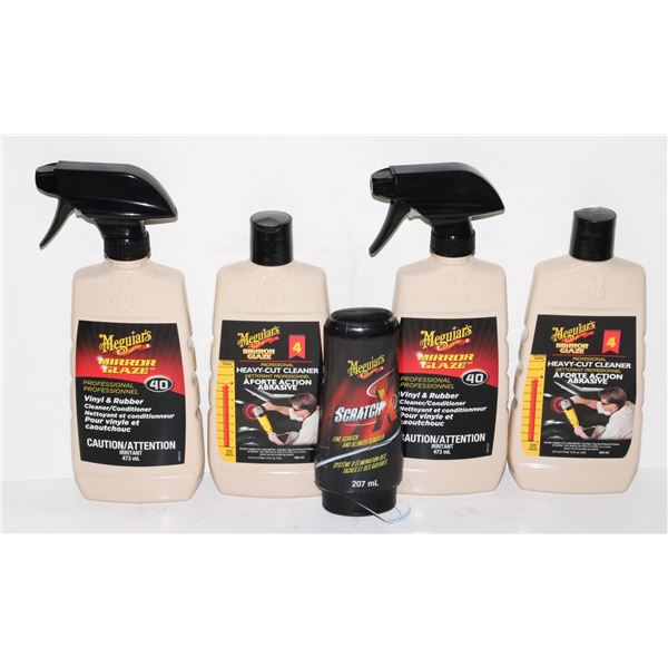 LOT OF MEGUIRES CLEANING PRODUCTS