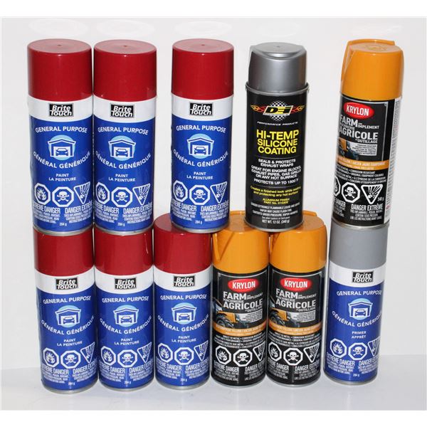 LOT OF ASSORTED PAINT, PRIMER AND HI TEMP
