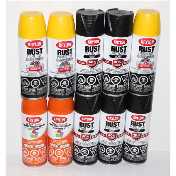 LOT OF ASSORTED KRYLON PAINT SPRAY CANS