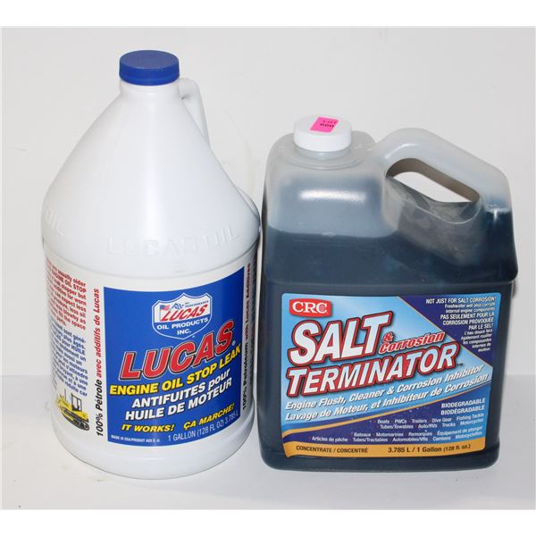 LUCAS ENGINE OIL STOP LEAK, AND CRC SALT &