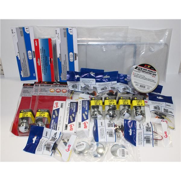 LICENSE PLATE COVERS, HIGH VISIBILITY TAPE,