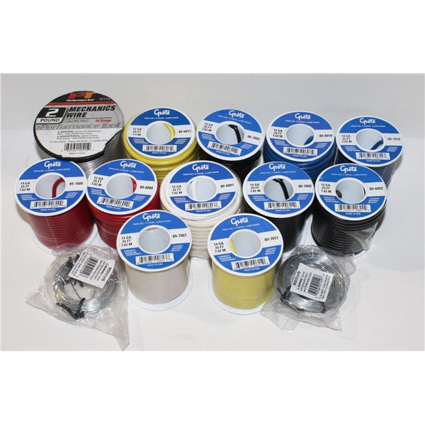 LOT OF GROTE ELECTRICAL WIRE, AND MECHANICS WIRE