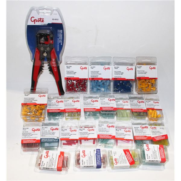 LOT OF GROTE RING TERMINALS, QUICK DISCONNECT, AND