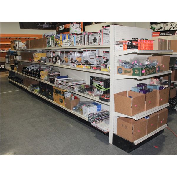 24' RETAIL DISPLAY SHELVING. PEGBOARD BACK