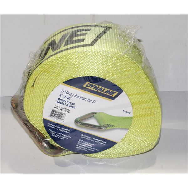 DYNALINE D RING 4" X 40' WINCH STRAP
