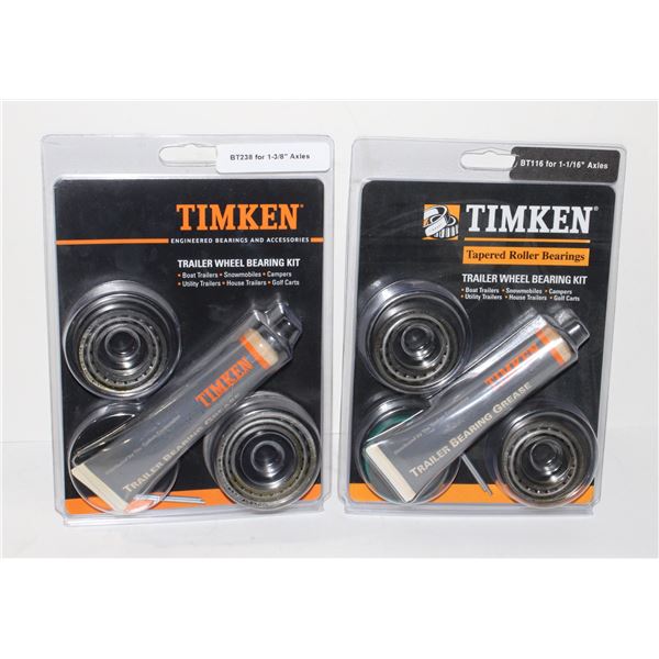 TWO TIMKEN TRAILER WHEEL BEARING KITS