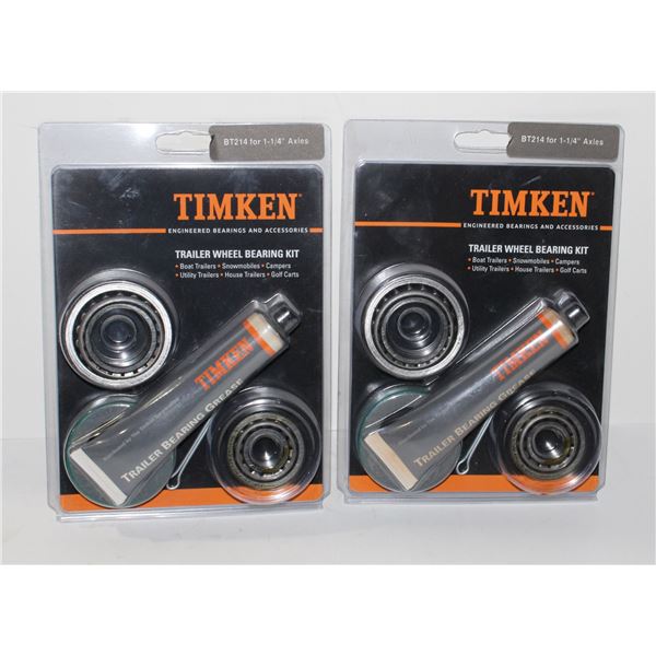 TWO TIMKEN TRAILER WHEEL BEARING KITS