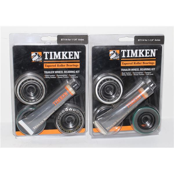 TWO TIMKEN TRAILER WHEEL BEARING KITS