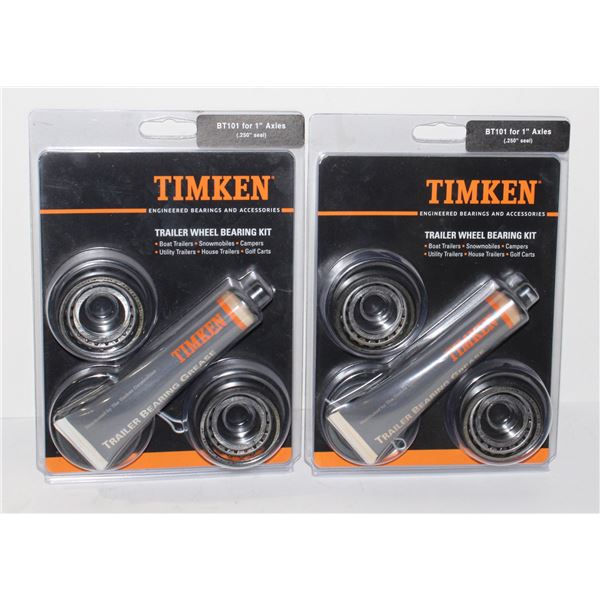 TWO TIMKEN TRAILER WHEEL BEARING KITS