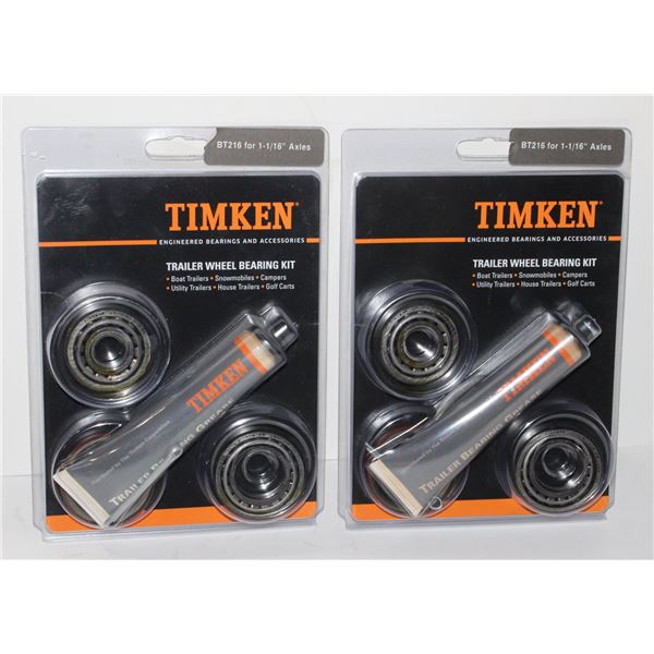 TWO TIMKEN TRAILER WHEEL BEARING KITS