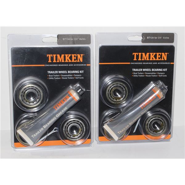 TWO TIMKEN TRAILER WHEEL BEARING KITS