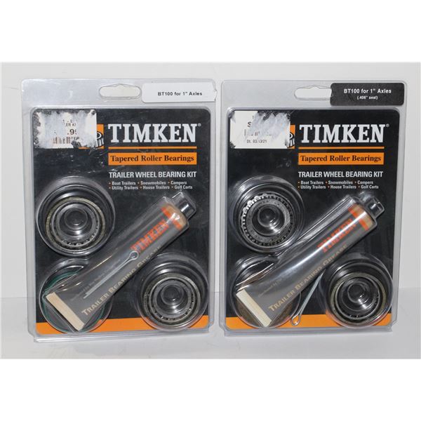 TWO TIMKEN TRAILER WHEEL BEARING KITS