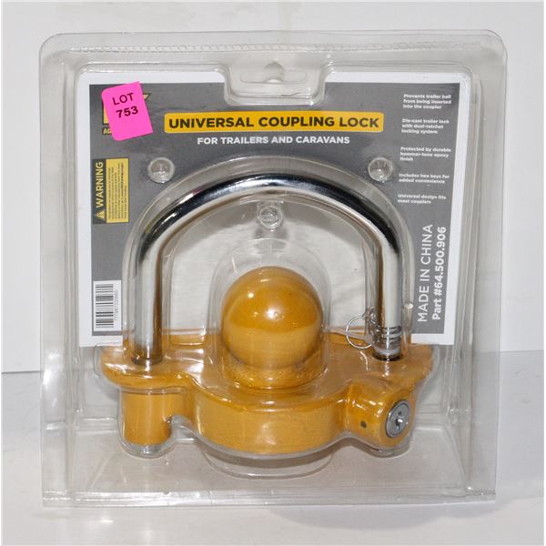 UNIVERSAL COUPLING LOCK FOR TRAILERS AND CARAVANS