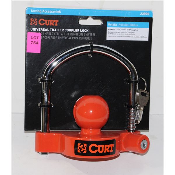 CURT UNIVERSAL TRAILER COUPLER LOCK