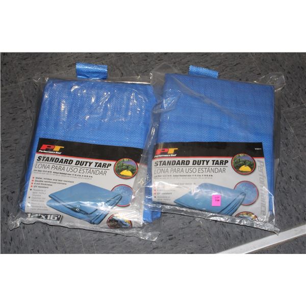 TWO 12' X 16' STANDARD DUTY TARPS