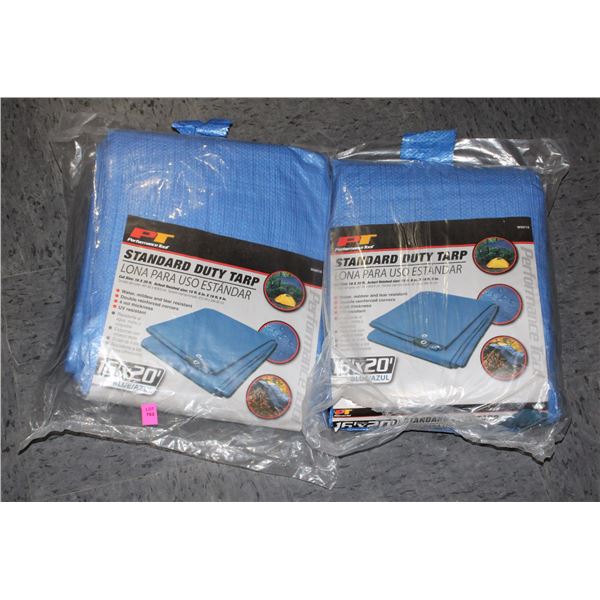 TWO 16' X 20' STANDARD DUTY TARPS