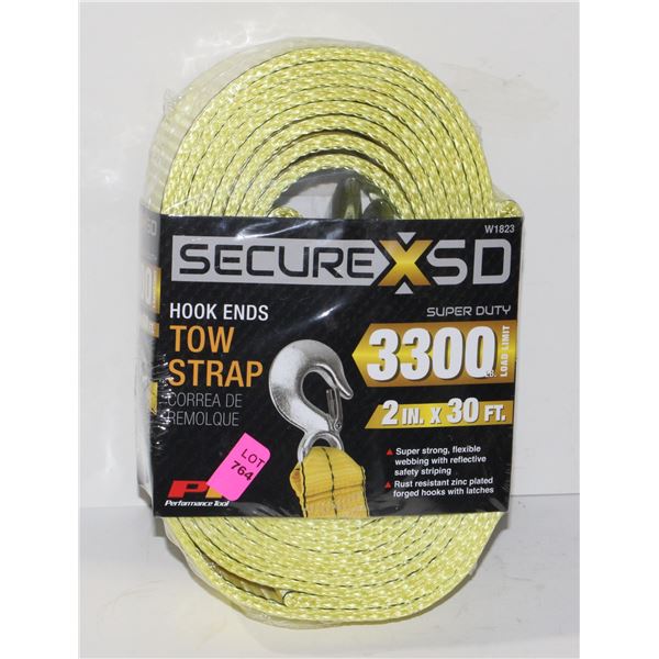 2" X 30' TOW STRAP (HOOK ENDS)