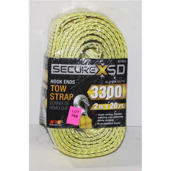 2" X 20' TOW STRAP (HOOK ENDS)