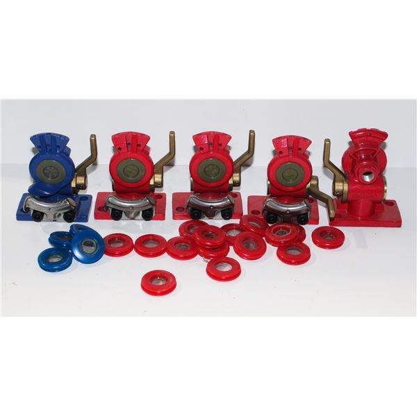 LOT OF RED EMERGENCY AND BLUE SERVICE GLADHANDS