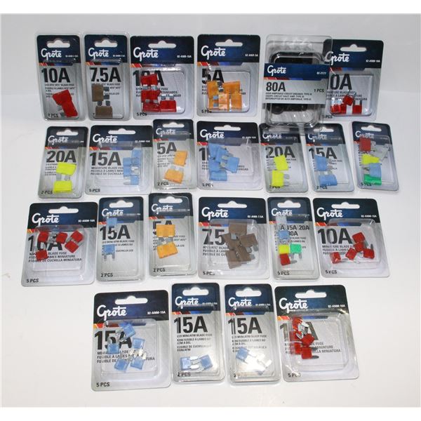LOT OF GROTE MINIATURE BLADE FUSES AND MORE