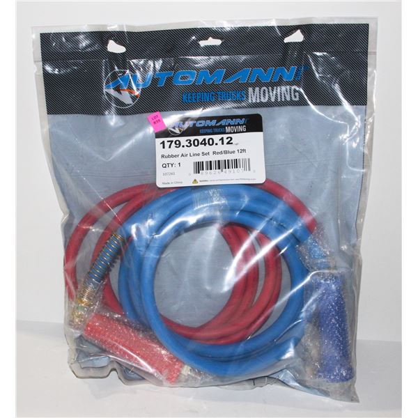AUTOMANN RUBBER AIR LINE SET RED/ BLUE 12'