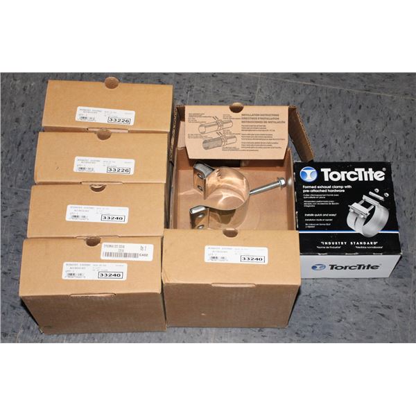LOT OF STAINLESS STEEL EXHAUST CLAMPS