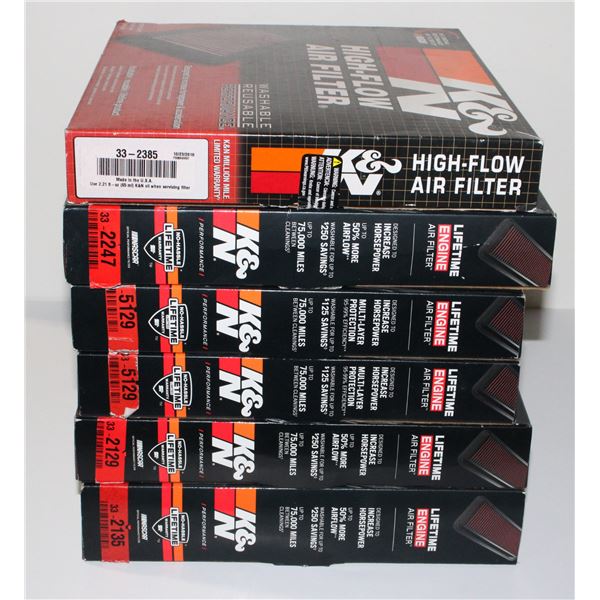 BOX OF ASSORTED K & N FILTERS