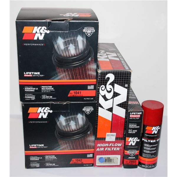 BOX OF ASSORTED K & N FILTERS