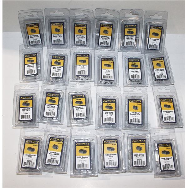 LOT OF ASSORTED SIZE CABLE SLEEVES