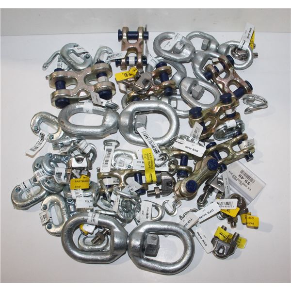 LOT OF GALVANIZED ROUND EYE ROGED SWIVELS,