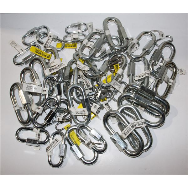 LOT OF QUICK LINKS, ASSORTED SIZES