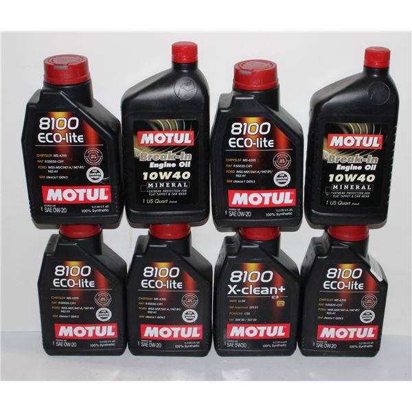 LOT ASSORTED MOTUL ENGINE OILS