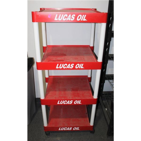 LUCAS OIL RETAIL DISPLAY ON WHEELS