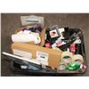 Image 1 : LARGE TOTE OF OFFICE SUPPLIES