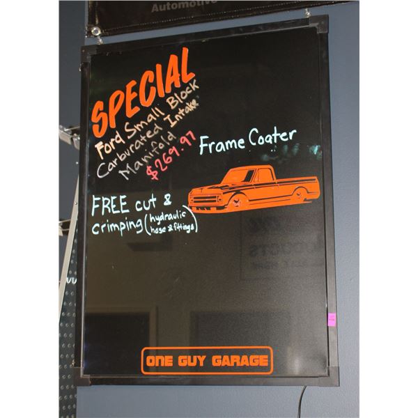 LIGHT UP BOARD WITH POWER SUPPLY
